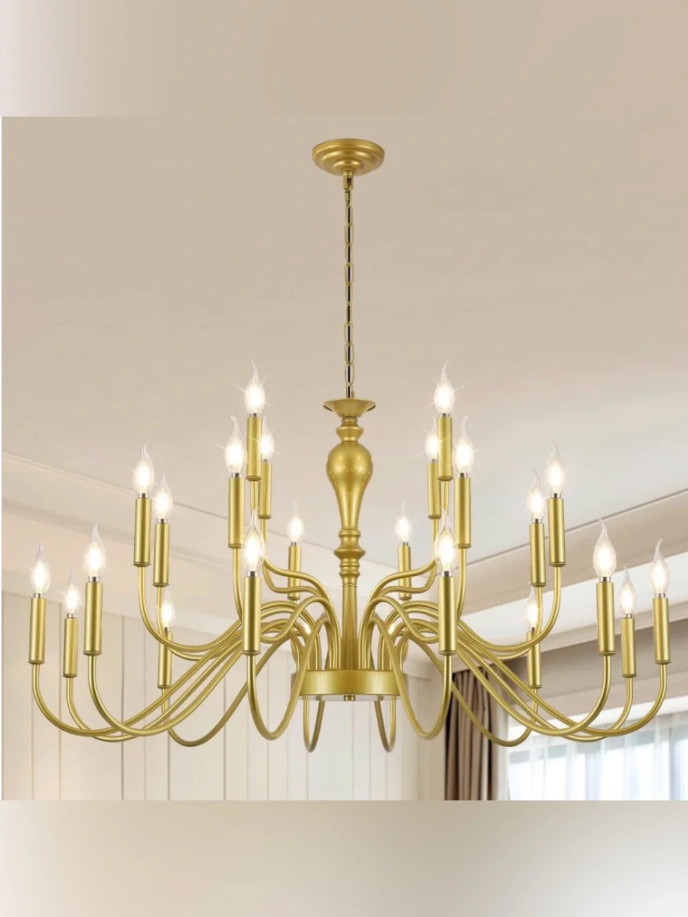 24Light Large Gold Chandelier Farmhouse Chandeliers